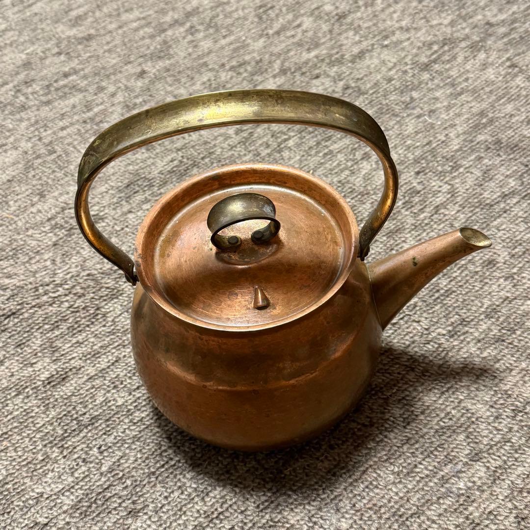 古い 銅製 やかん ヴィンテージ レトロ 銅瓶 鉄瓶 茶道具