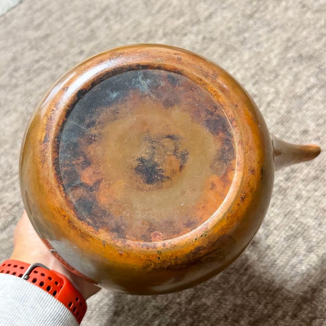 古い 銅製 やかん ヴィンテージ レトロ 銅瓶 鉄瓶 茶道具