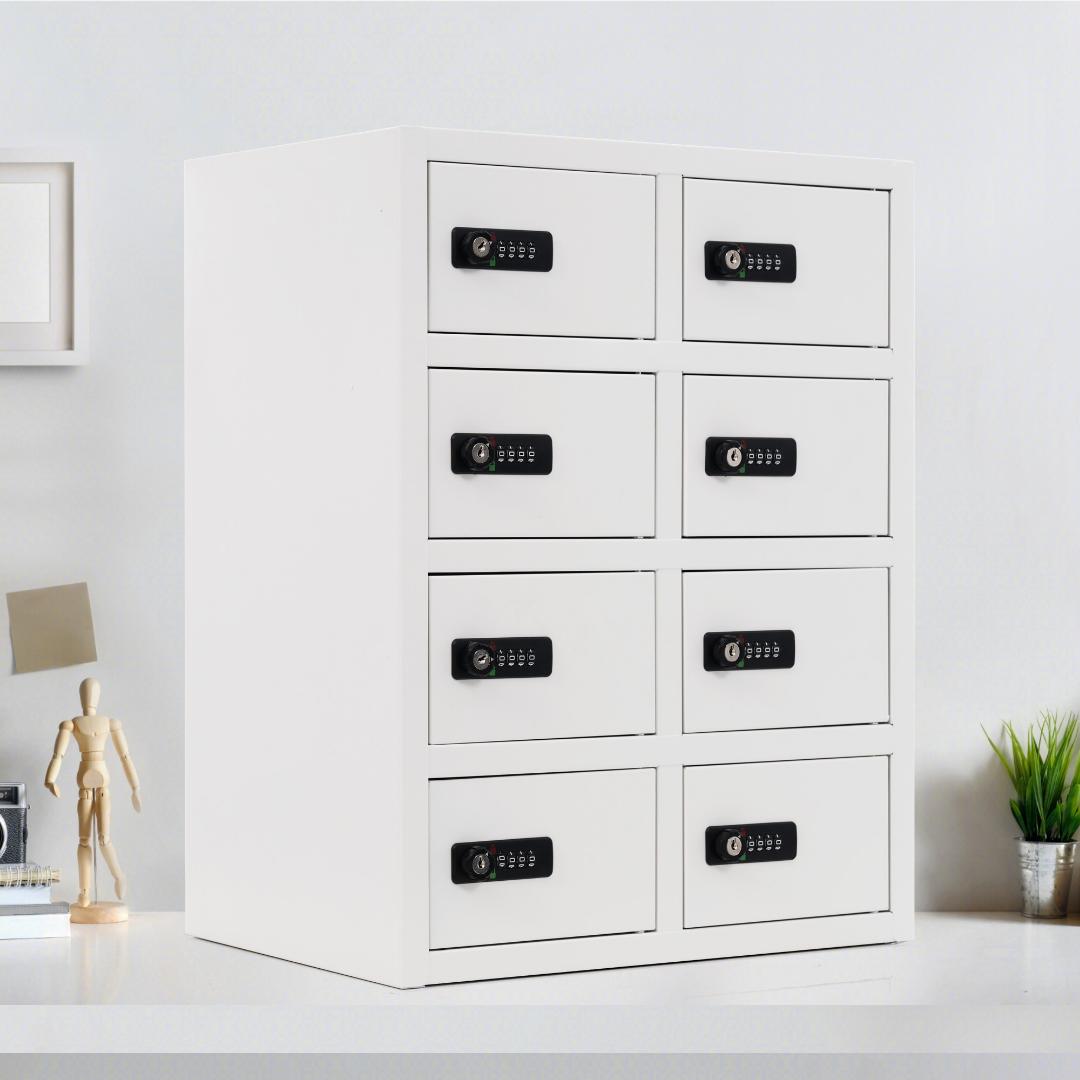 貴重品ロッカー 8人用 小型 貴重品 金庫セキュリティキャビネット ダイヤル錠