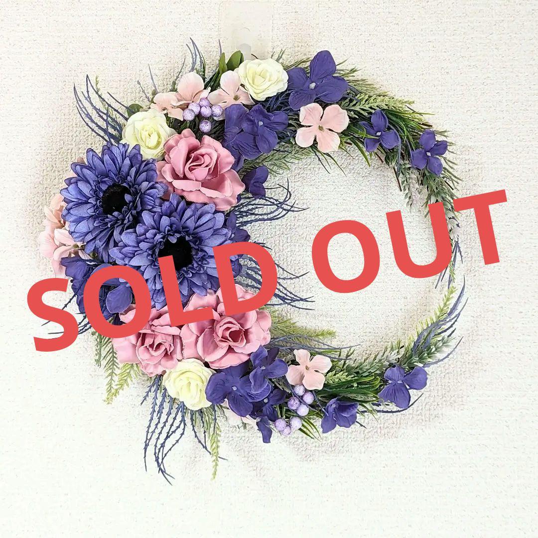 ガーベラと薔薇のリース