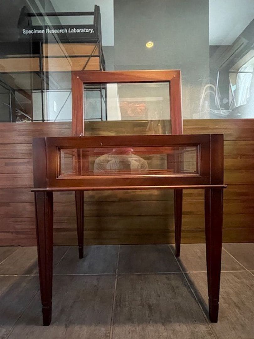 直接引取歓迎 超美品■面取ガラス硝子 コレクションテーブル/ショーケーステーブル