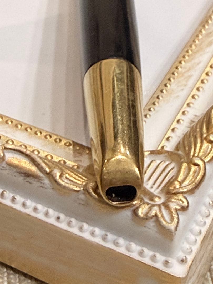 パイロット ノック式万年筆 14金ペン先 ブラック×ゴールド