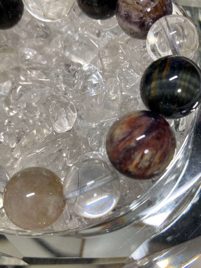 天然石　ルチルクォーツ　等々　大玉　ブレスレット