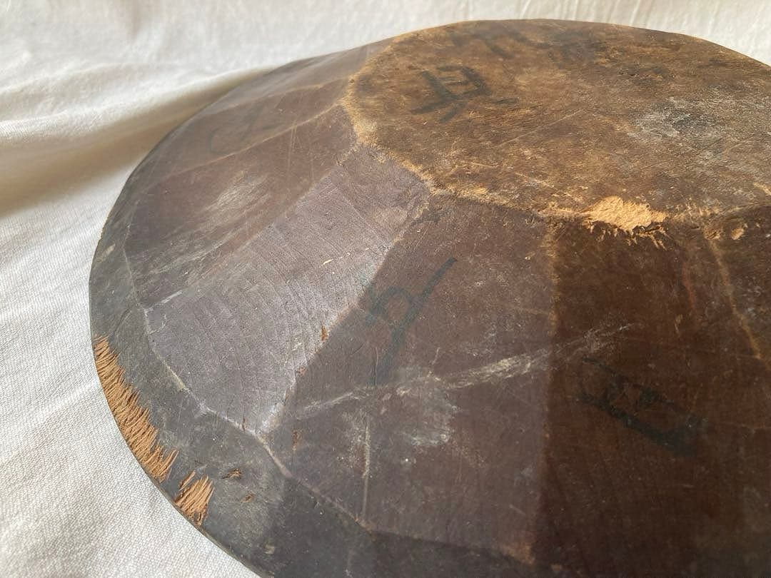 古道具　繭皿　木皿　枯れた皿