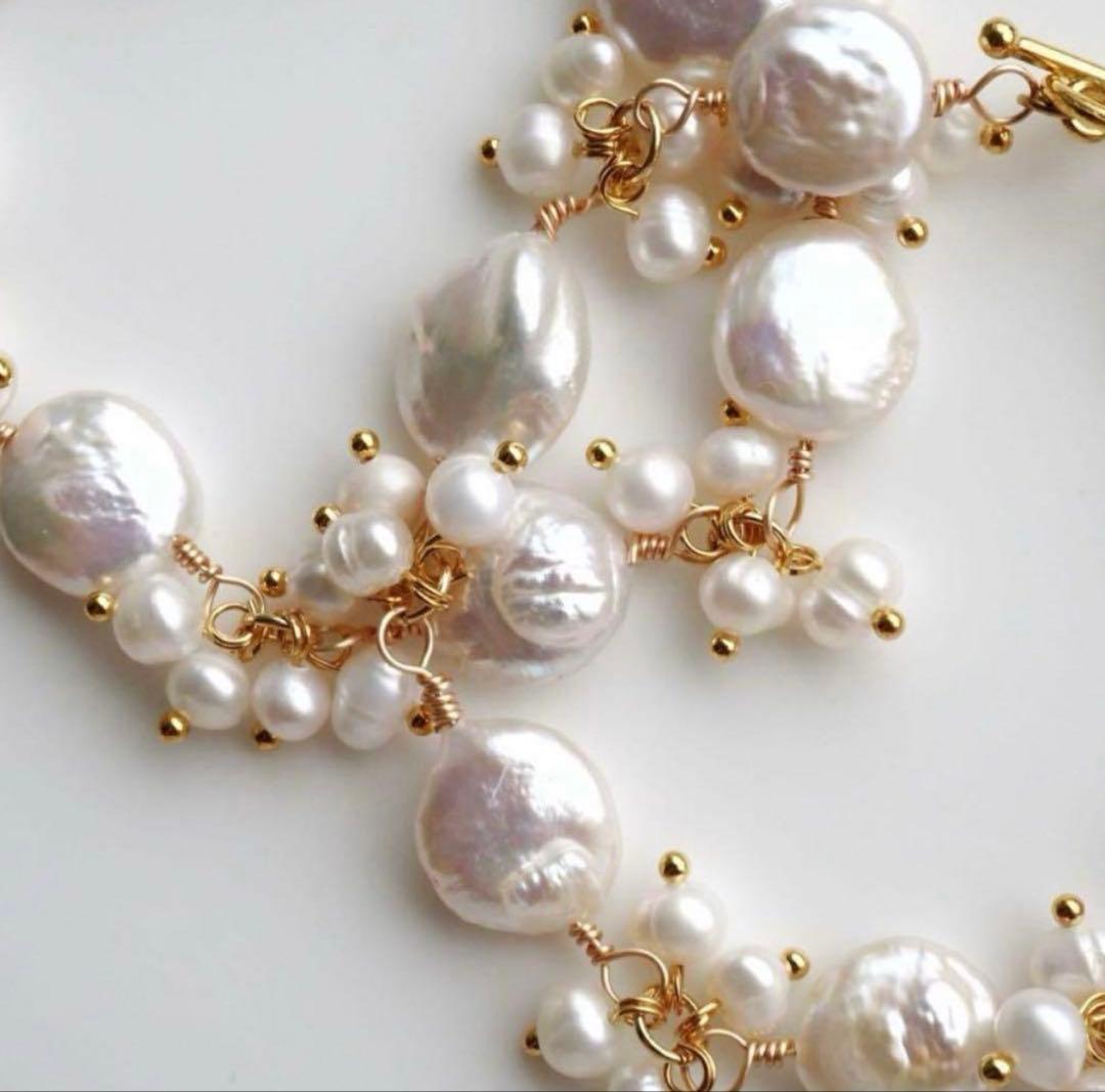 【Ruby】天然ケシパールのマンテルブレスレット