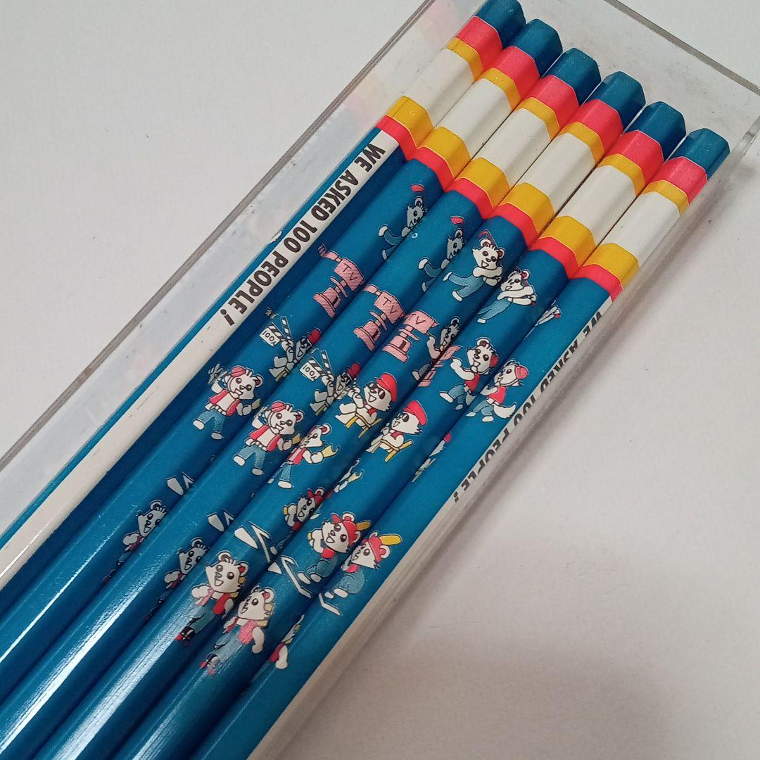 クイズ100人に聞きました鉛筆6本下敷きセット　昭和レトロ