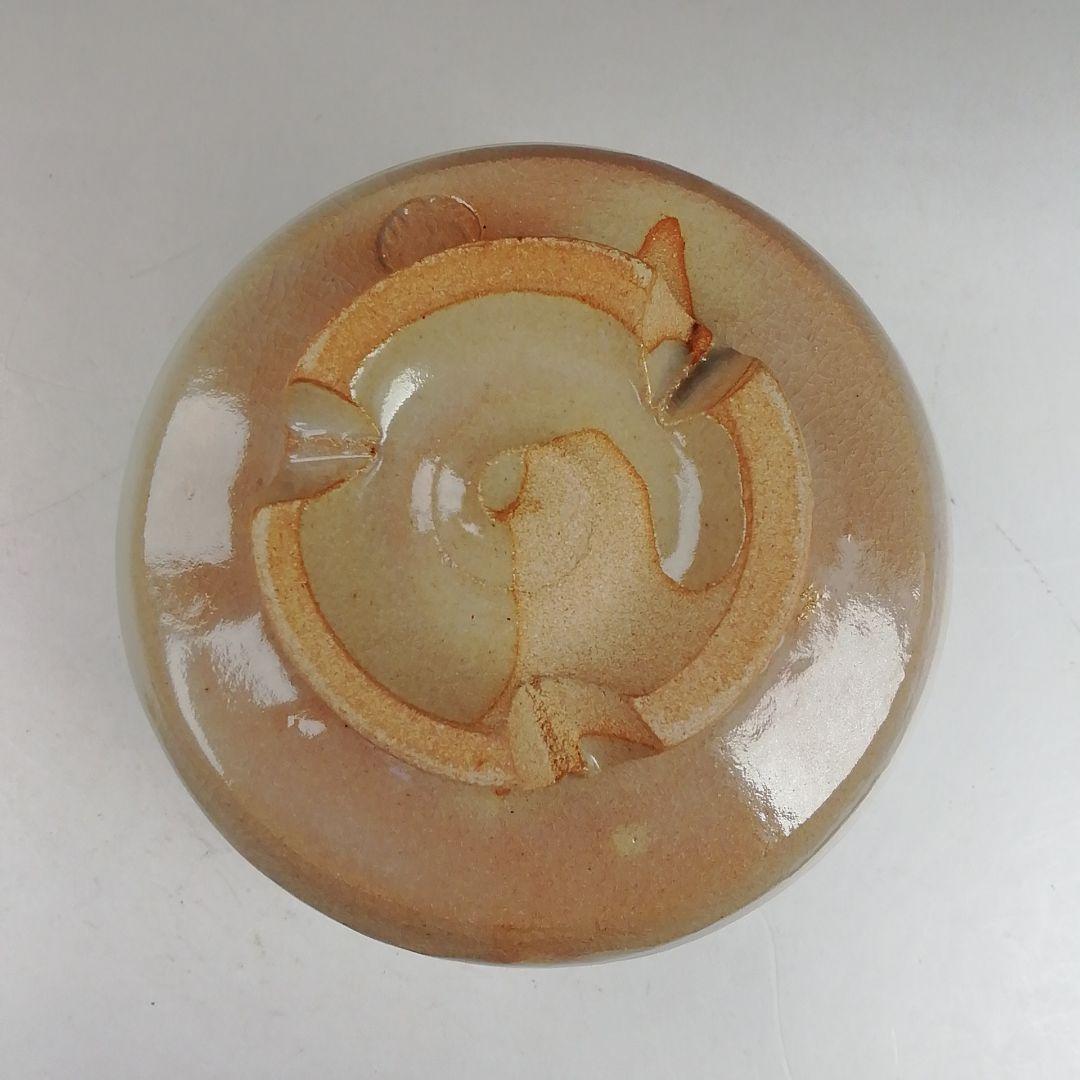 Ｗ３３６　茶碗　『萩焼』『立鶴　茶碗』『城山窯　金子信彦 造』　共箱　茶道具