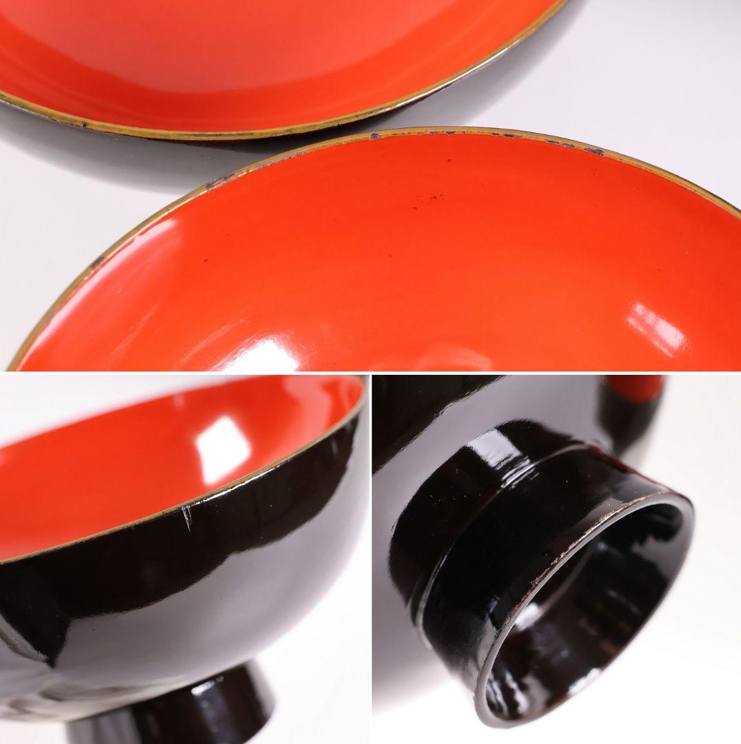 【CM439】時代蒔絵椀 天然木漆塗 花菖蒲金蒔絵 吸物椀 五客 杜若