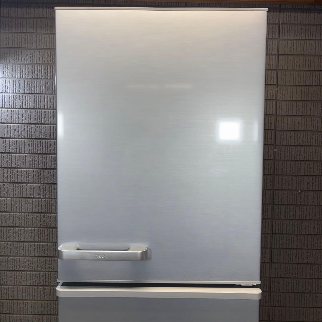 AQUA 355L 冷蔵庫 大容量 スリムタイプ シルバー【地域限定配送無料】