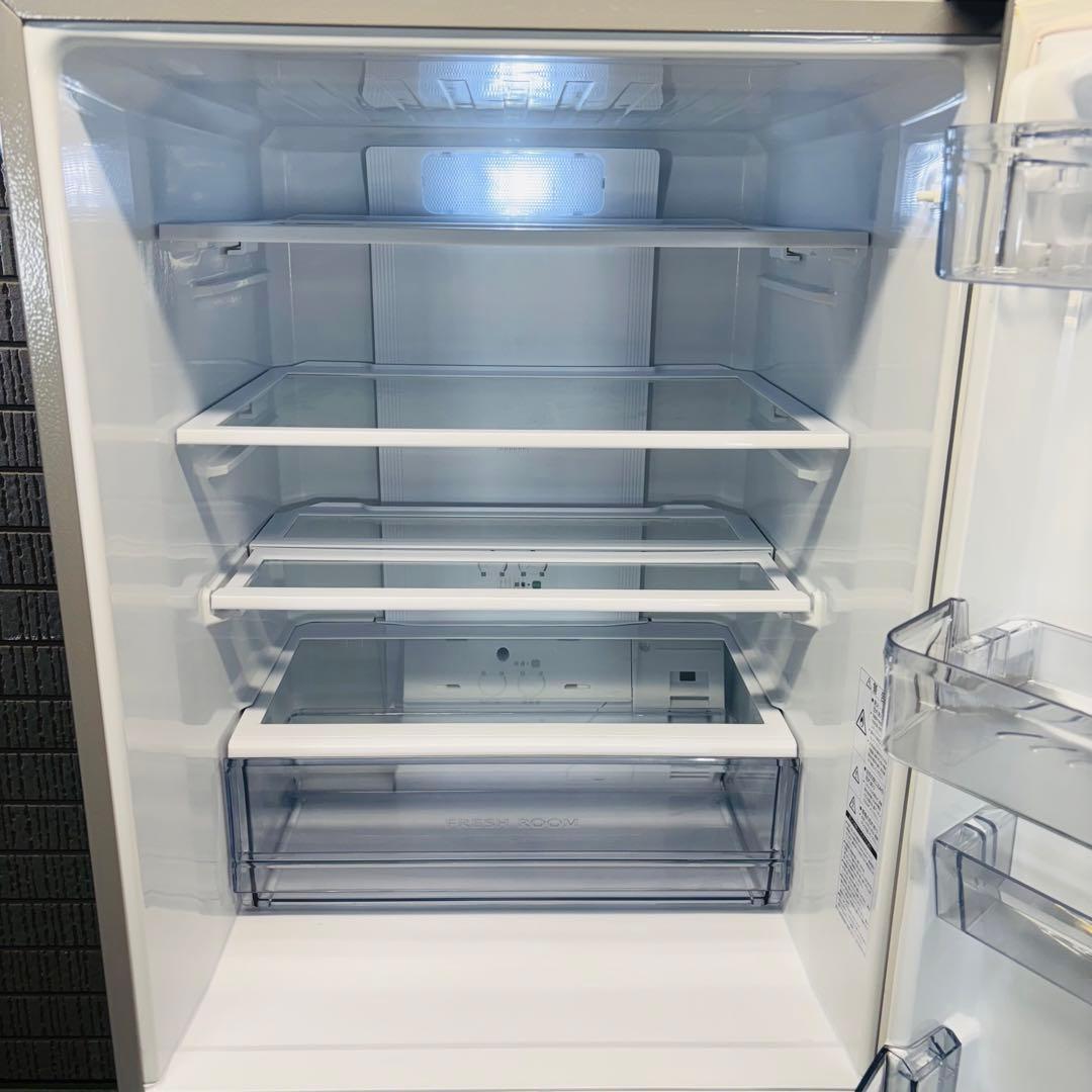 AQUA 355L 冷蔵庫 大容量 スリムタイプ シルバー【地域限定配送無料】