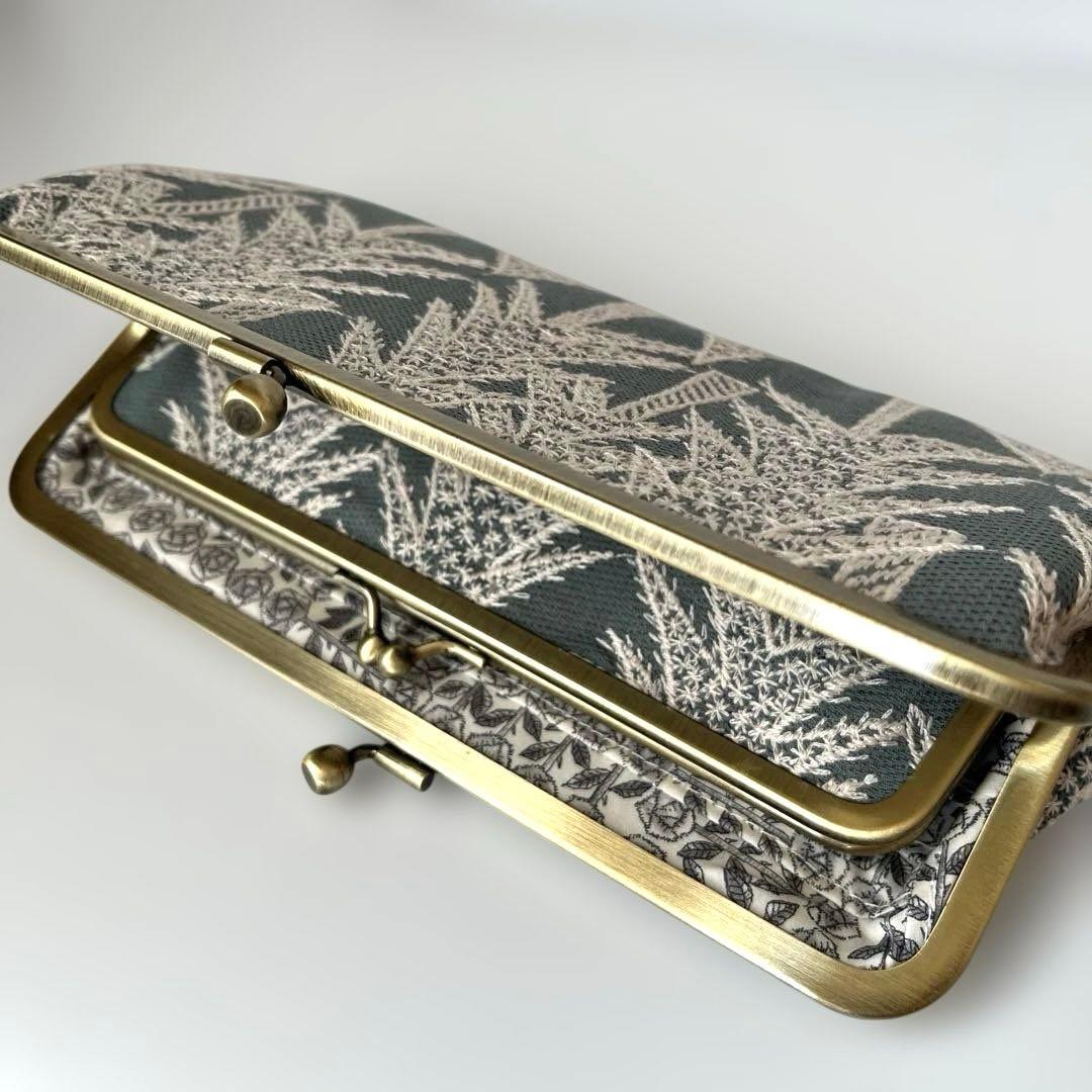 ハンドメイド　がま口長財布　ミナペルホネン　land theater