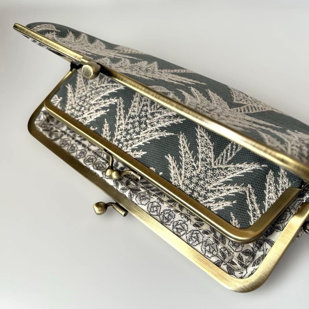 ハンドメイド　がま口長財布　ミナペルホネン　land theater