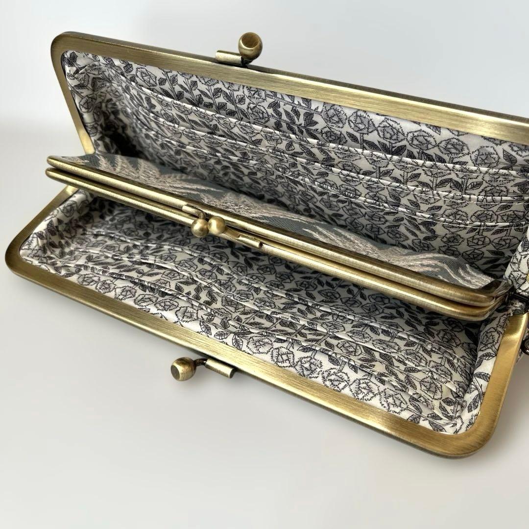 ハンドメイド　がま口長財布　ミナペルホネン　land theater