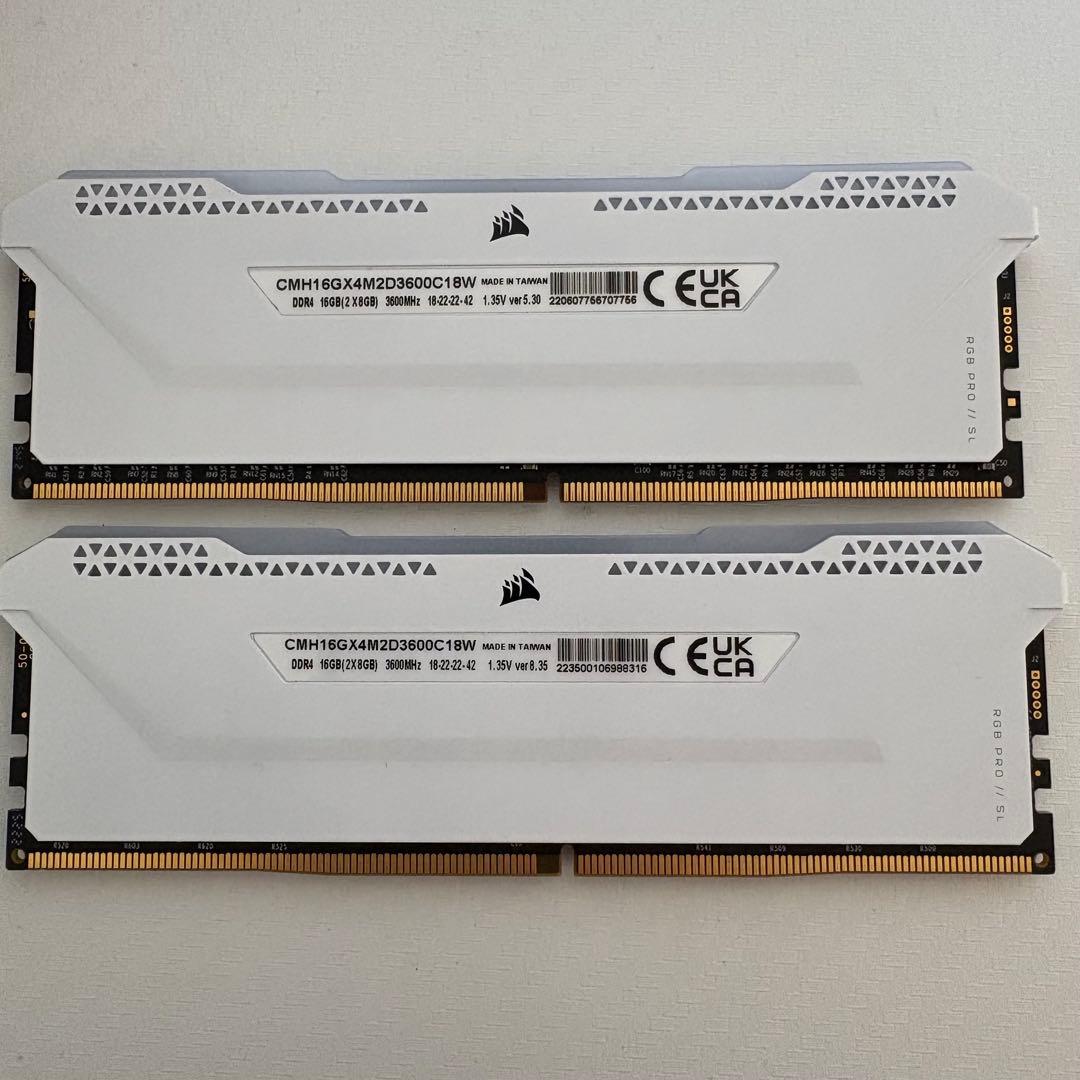 CORSAIR DDR4-3200 VENGEANCE 8GB×2枚 白