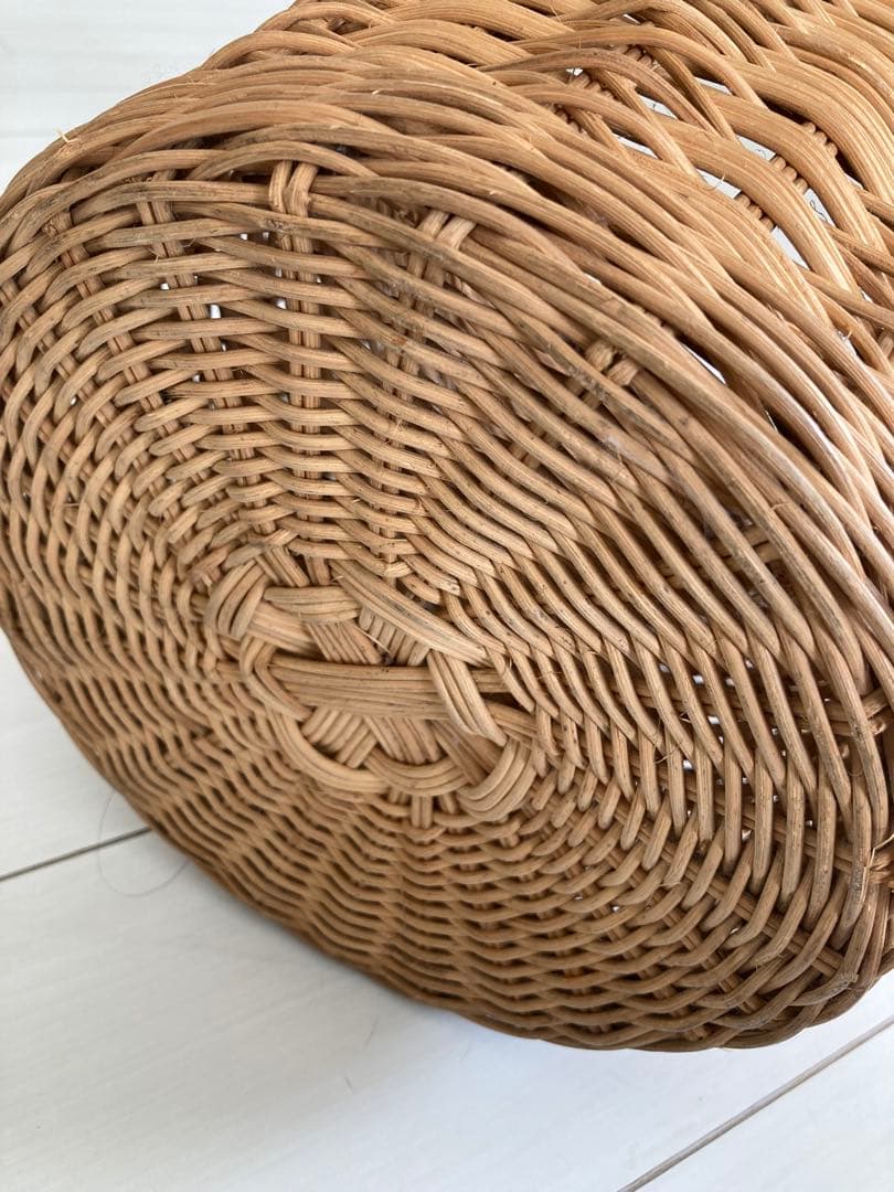 大寸ラタンカゴランドリーダストプランター多目的手編みバスケットアンティーク家具店