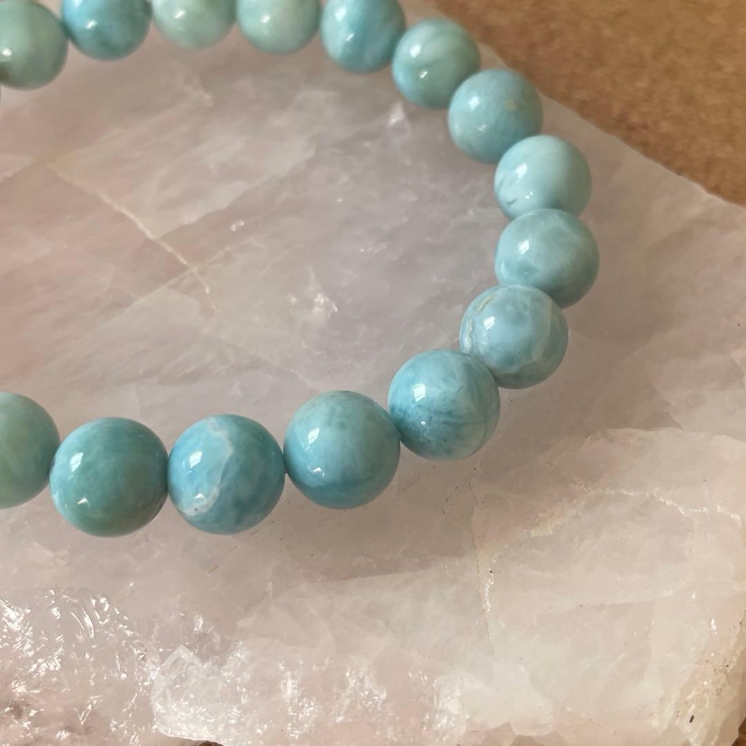 【ラリマー】天然石 ブレスレット 約9.5㎜ 約16㎝ パワーストーン