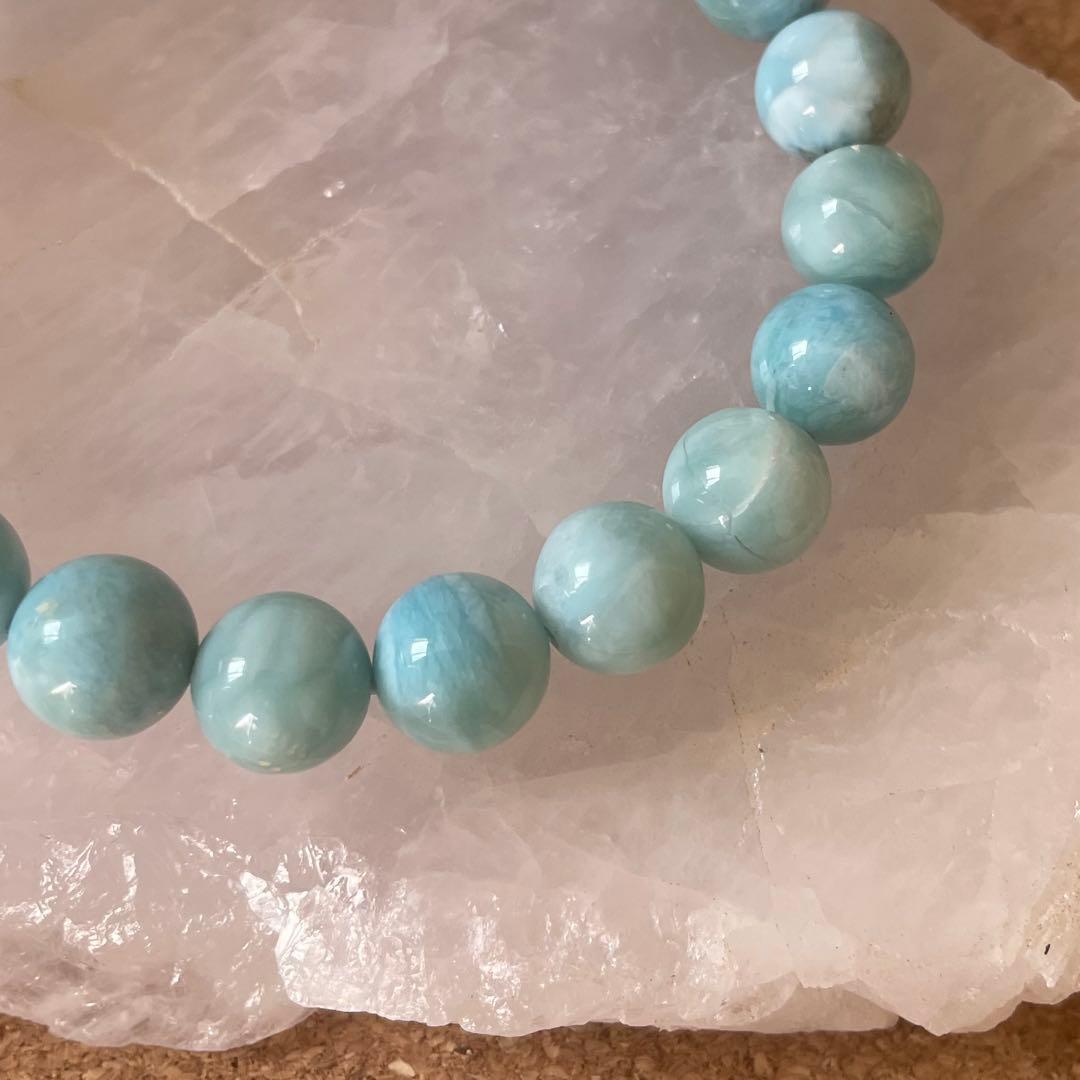 【ラリマー】天然石 ブレスレット 約9.5㎜ 約16㎝ パワーストーン