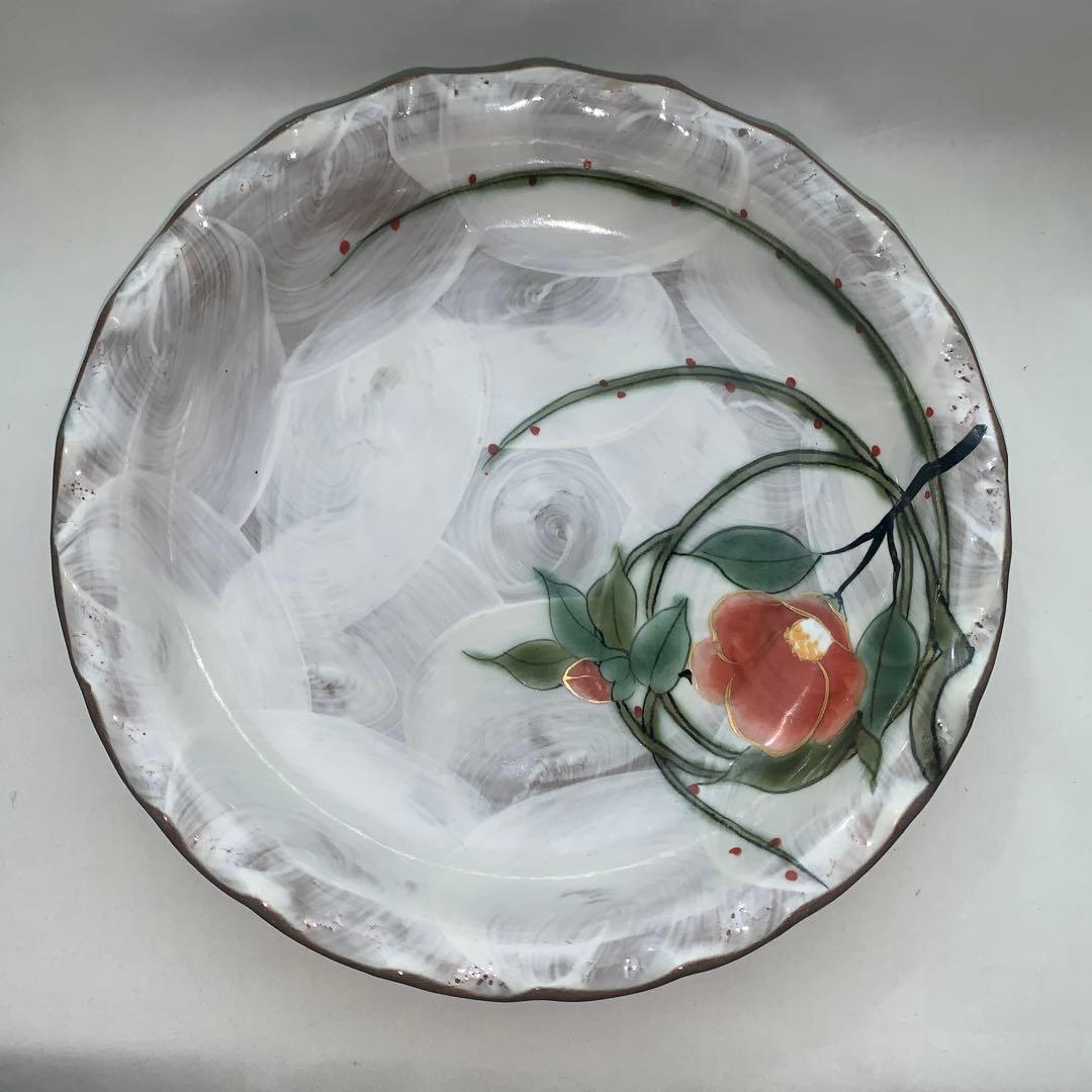 ◉本日限定◉京焼　清水焼　土渕陶あん　陶葊　ツバキ　椿皿　深皿　２つ