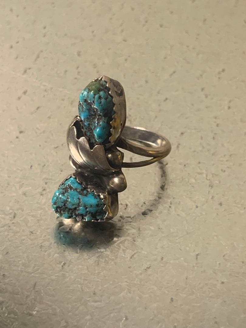 ヴィンテージ　インディアンジュエリー　トルコ石　リング　925 8号