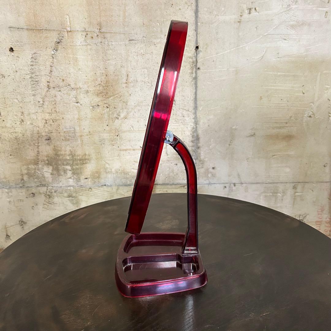 メイクアップミラー (スケルトンレッド)