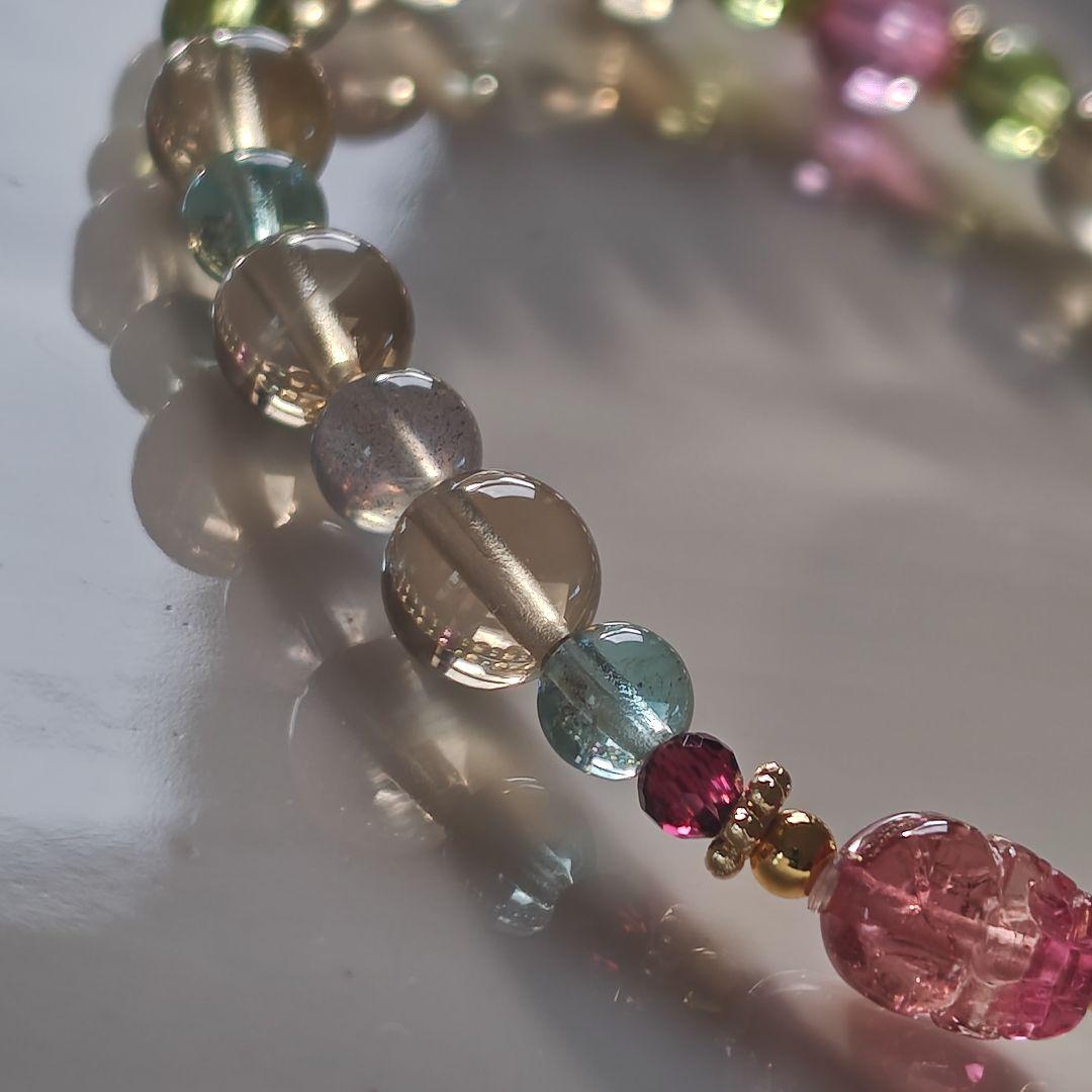 新作♡ピンクトルマリン貔貅の華奢ブレス